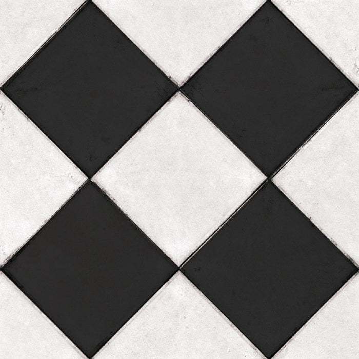 Adama Vinyl Floor Rug (Sabino White/Black)
