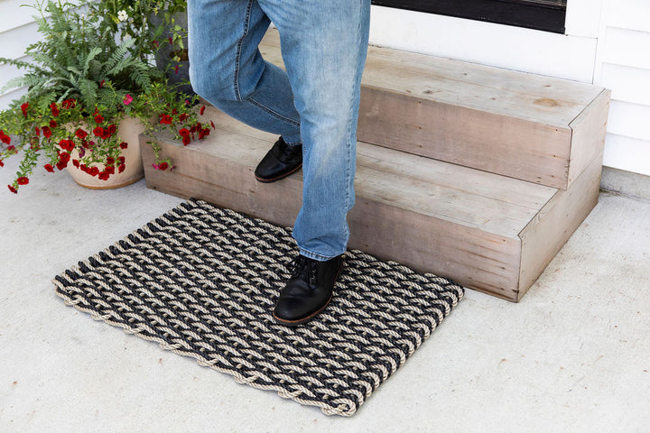 The Rope Co. Handwoven Doormat (Sand + Charcoal)