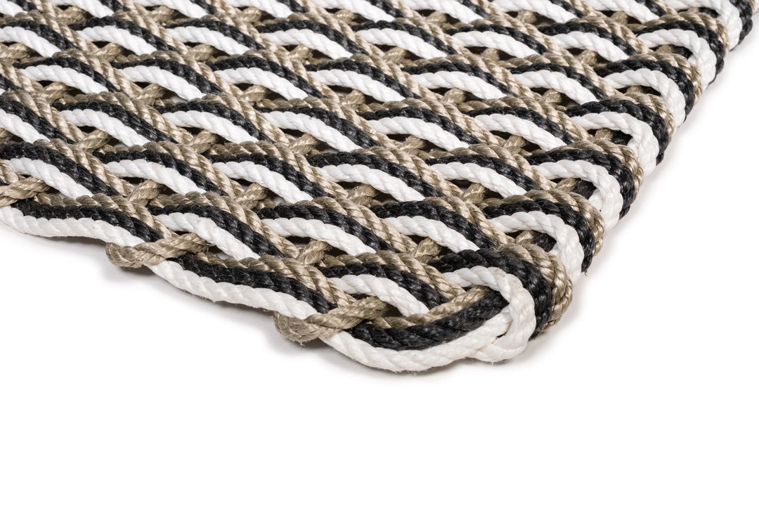 The Rope Co. Collection Handwoven Doormat (Sand + Charcoal + Pearl)