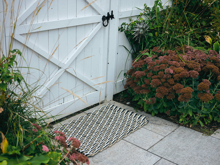 The Rope Co. Collection Handwoven Doormat (Sand + Charcoal + Pearl)