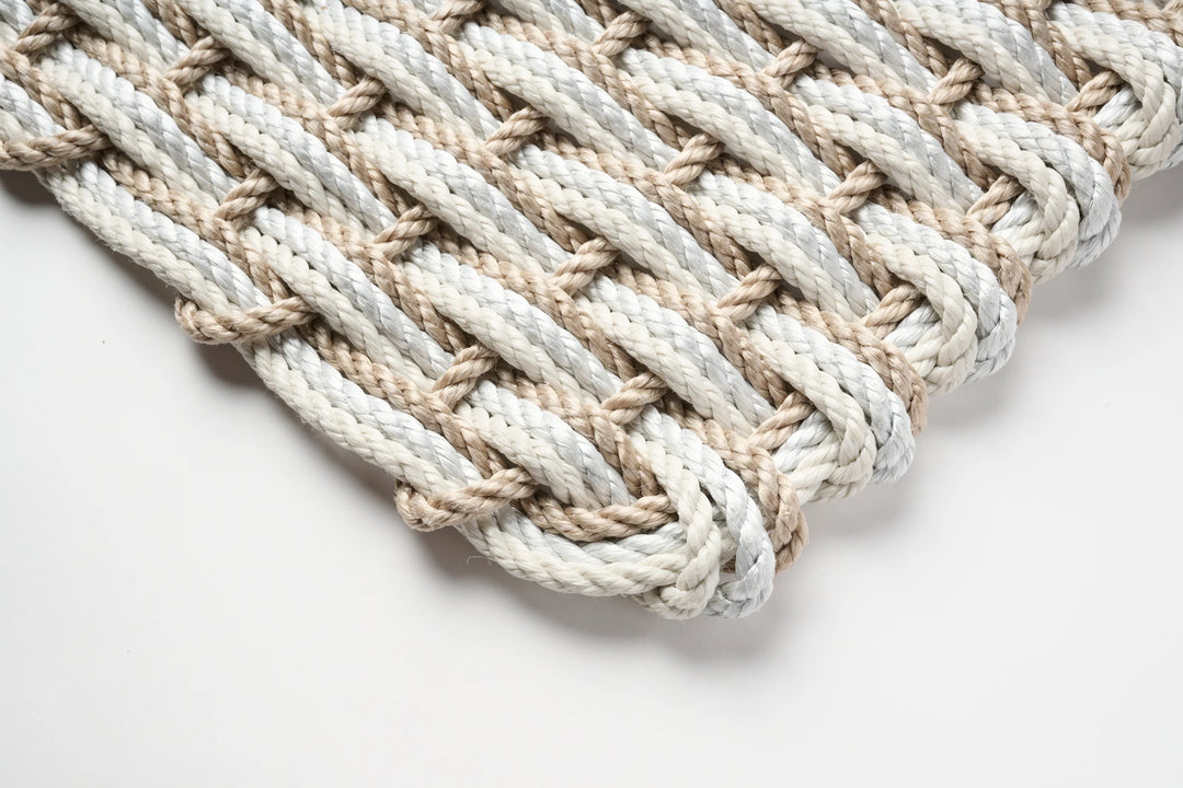 The Rope Co. Collection Handwoven Doormat (Sand + Fog Gray + Oyster)