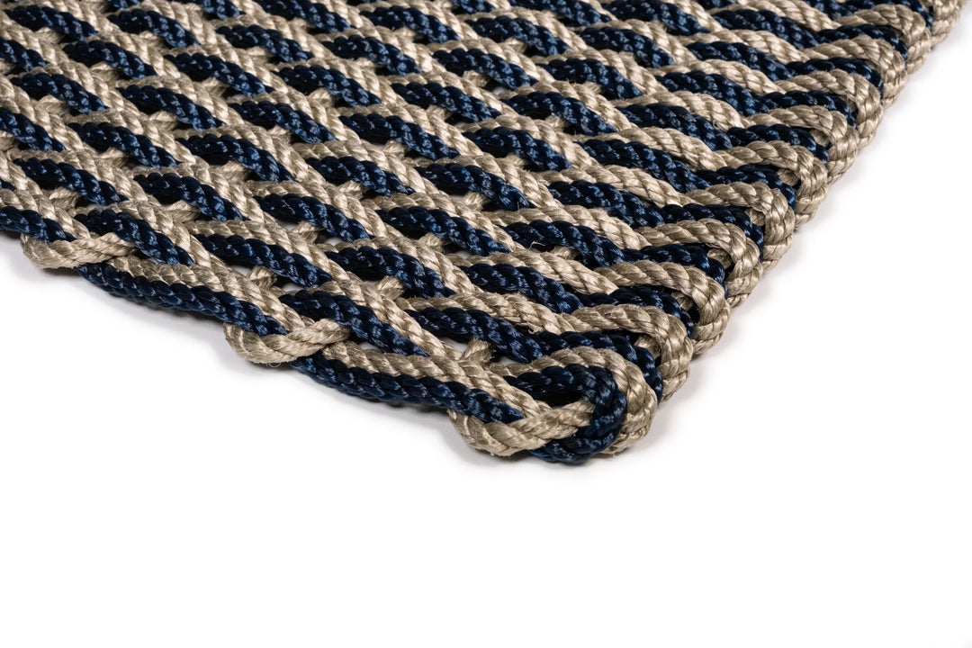 The Rope Co. Collection Handwoven Doormat (Sand + Navy)