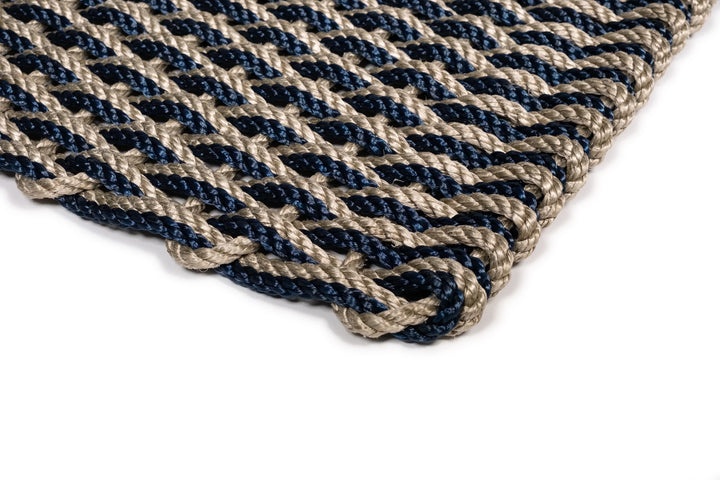 The Rope Co. Collection Handwoven Doormat (Sand + Navy)