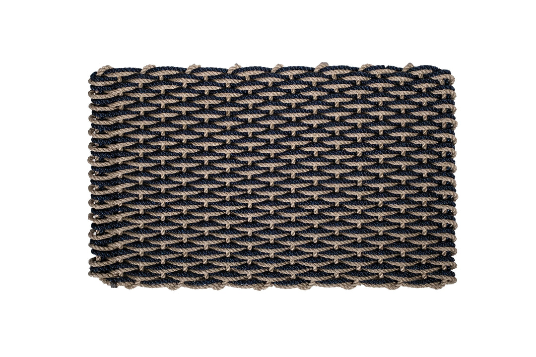 The Rope Co. Collection Handwoven Doormat (Sand + Navy)