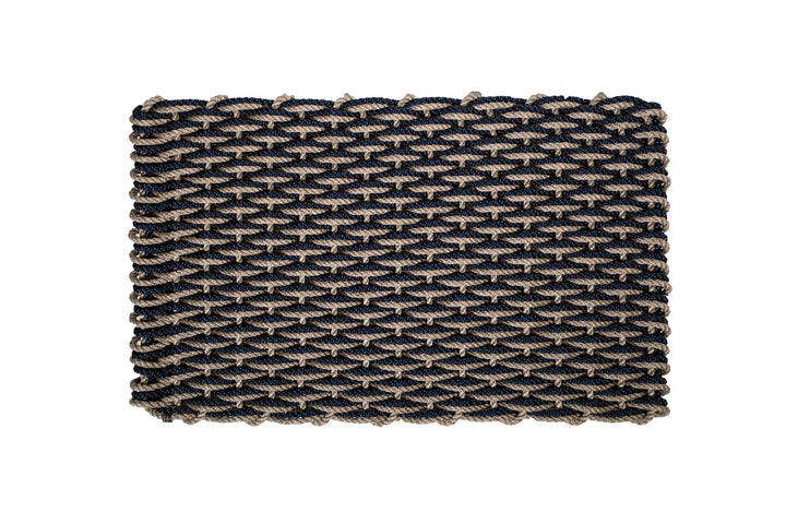 The Rope Co. Collection Handwoven Doormat (Sand + Navy)