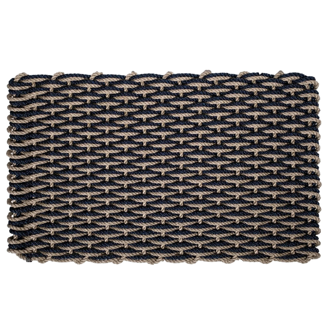 The Rope Co. Collection Handwoven Doormat (Sand + Navy)