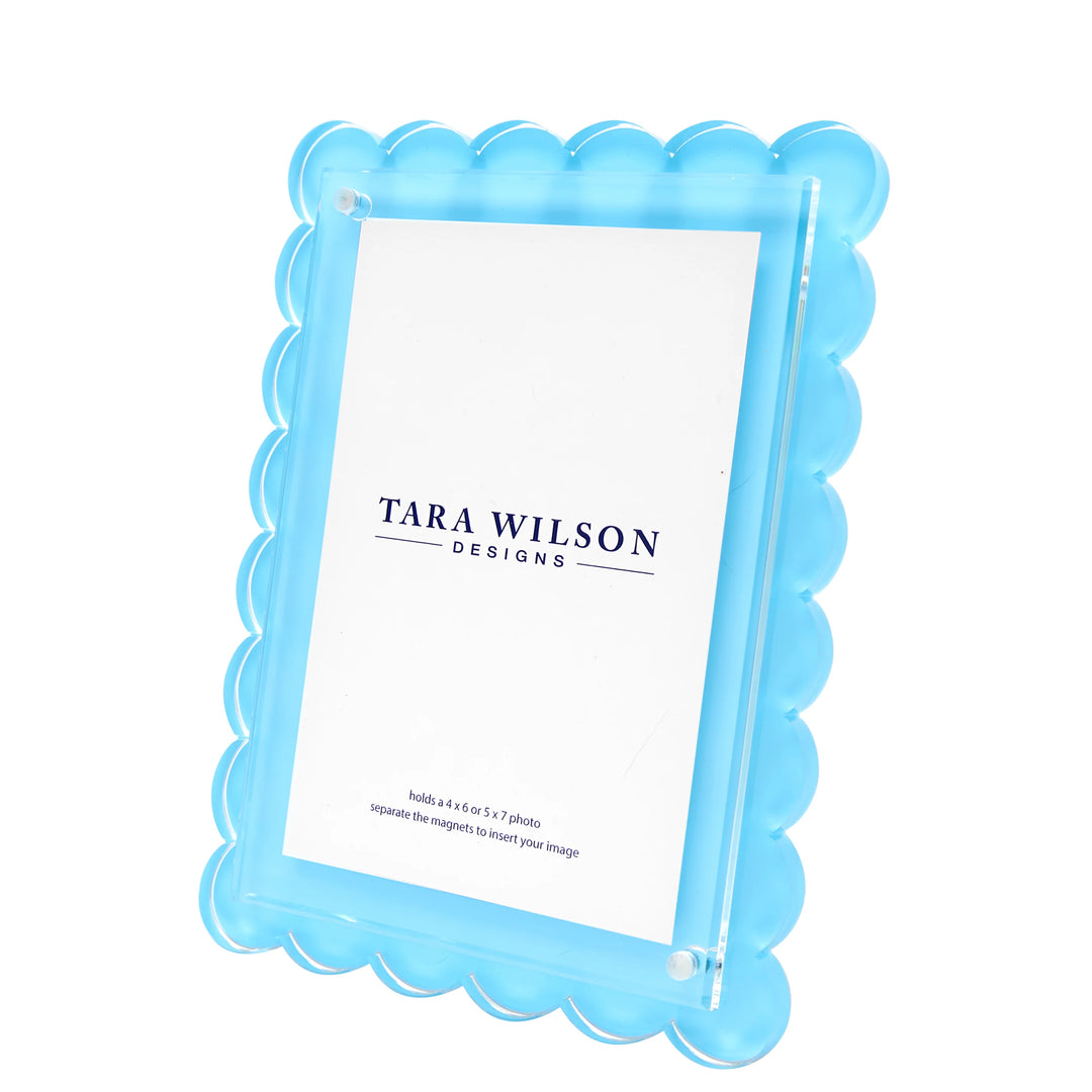 Scallop Pastel Blue Lucite Picture Frame (5x7)