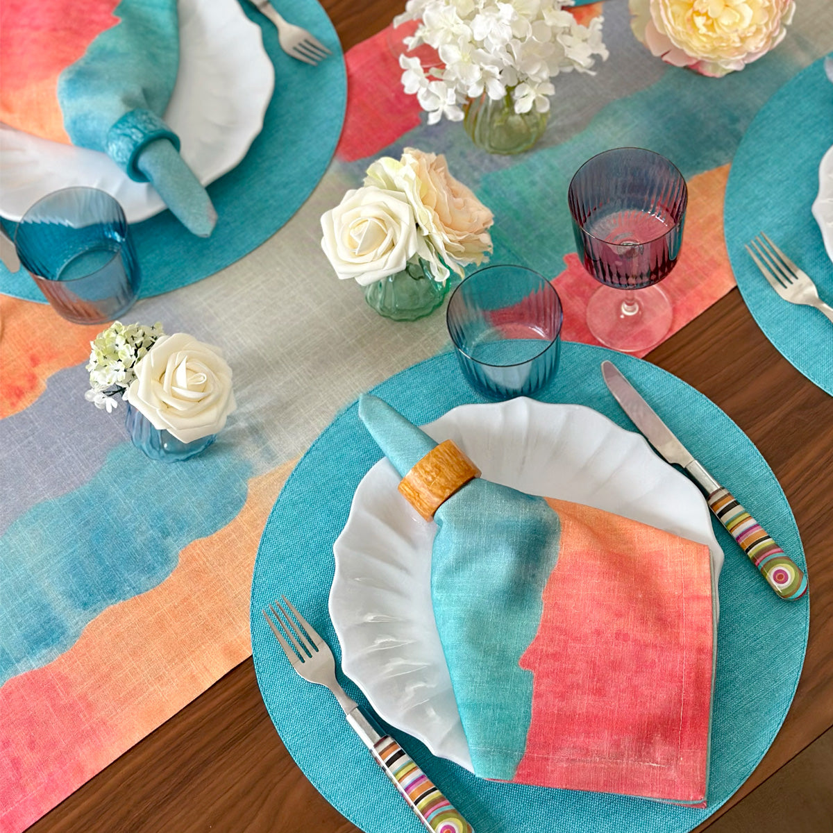 Bodrum Linens Spectra Cotton Print Napkins - Thumbnail 2