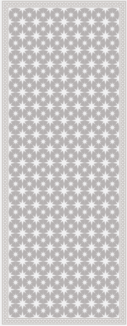 Adama Vinyl Floor Rug (Stella White/Light Gray Border)