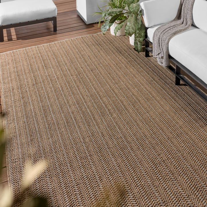 Jaipur Living Elmas Handmade Indoor/Outdoor Striped Tan/Gray Area Rug (TALIN - TLN01)