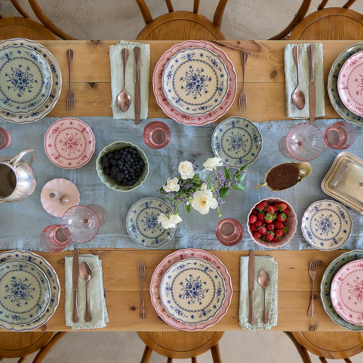 Costa Nova Vila Fine Stoneware Dinnerware (White-Red)