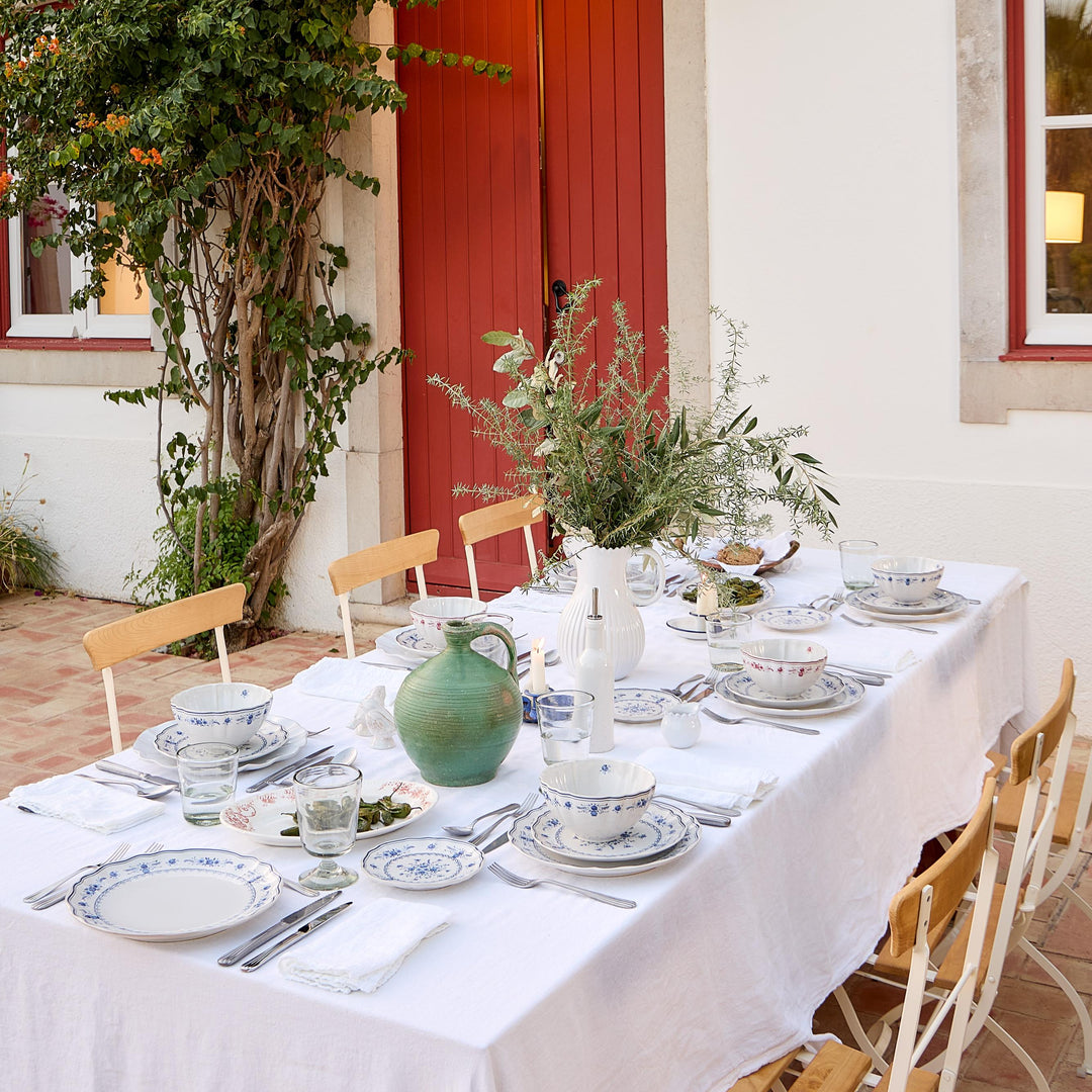Costa Nova Vila Fine Stoneware Dinnerware (White-Blue Floral)