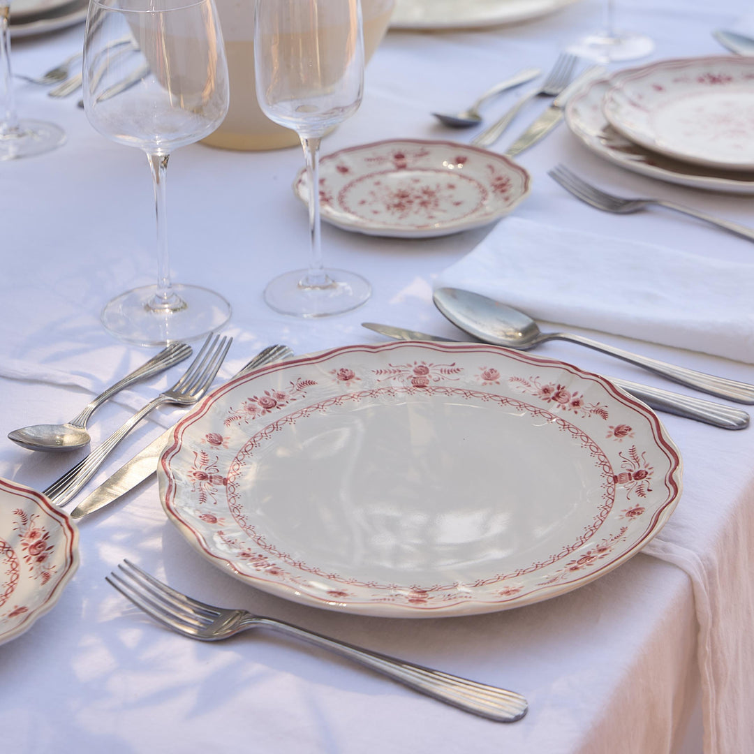 Costa Nova Vila Fine Stoneware Dinnerware (White-Red)