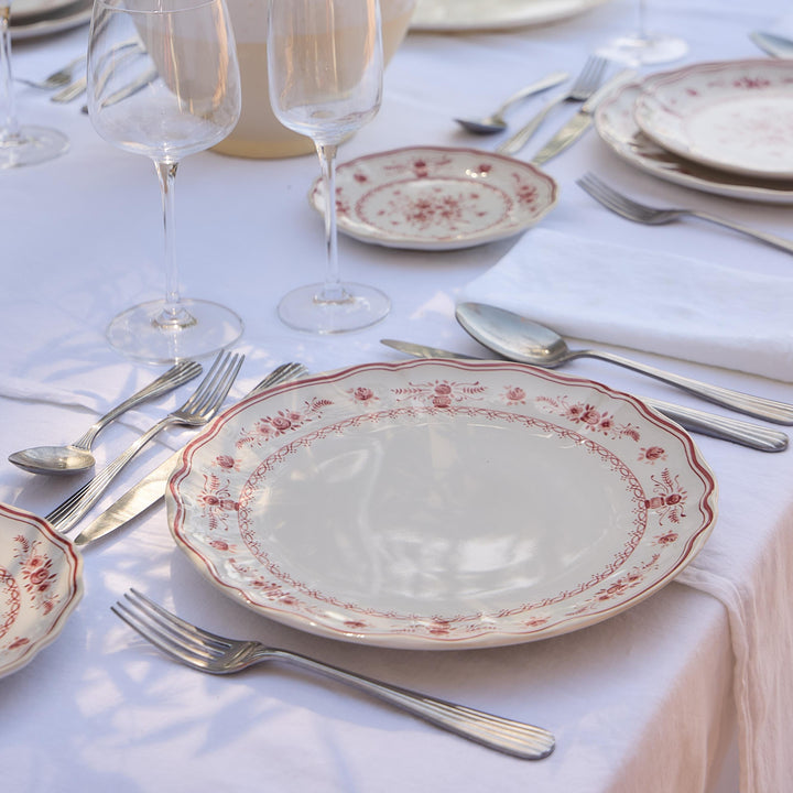 Costa Nova Vila Fine Stoneware Dinnerware (White-Red)