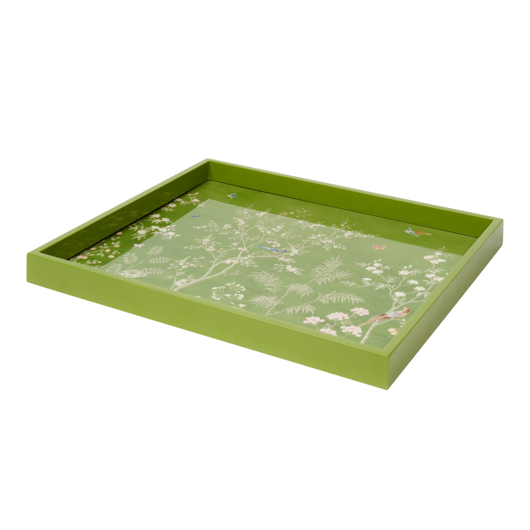 Addison Ross Chinoiserie Green Lacquer Tray (16x14)