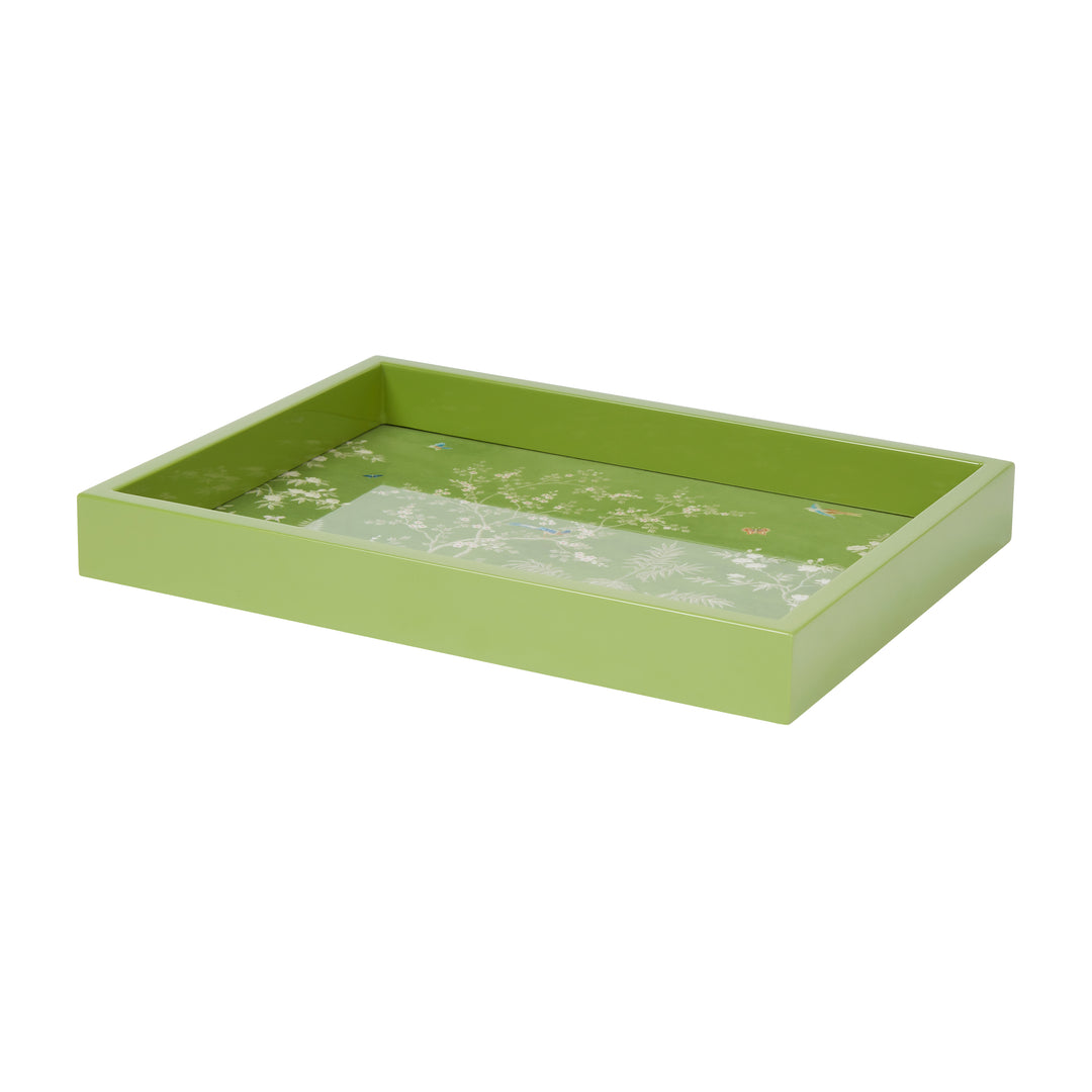 Addison Ross Chinoiserie Green Lacquer Tray (11x8)