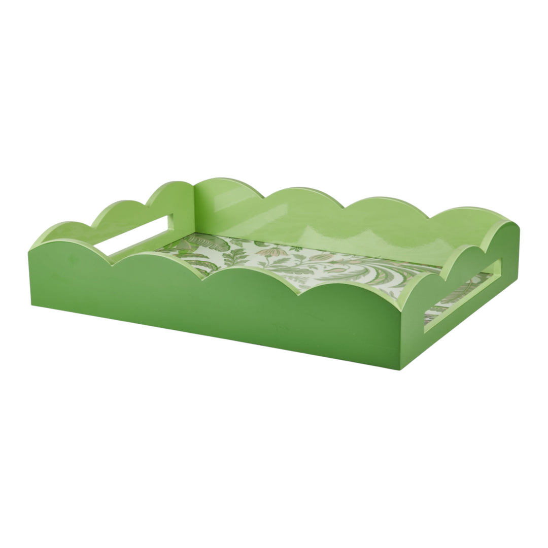Addison Ross Palm Beach Green Lacquered Scallop Medium Tray