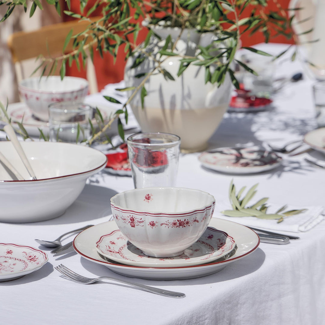 Costa Nova Vila Fine Stoneware Dinnerware (White-Red)