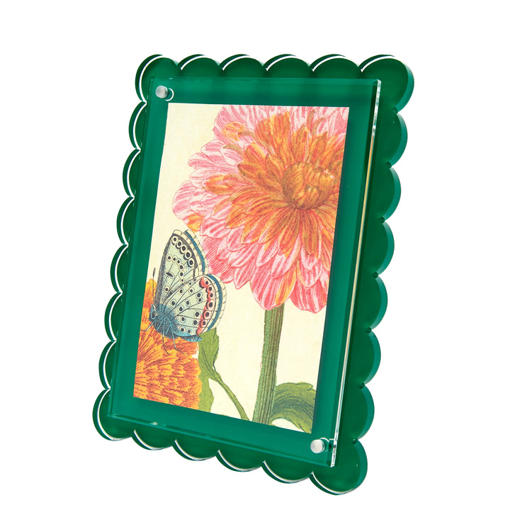 Scallop Green Lucite Picture Frame (5x7)