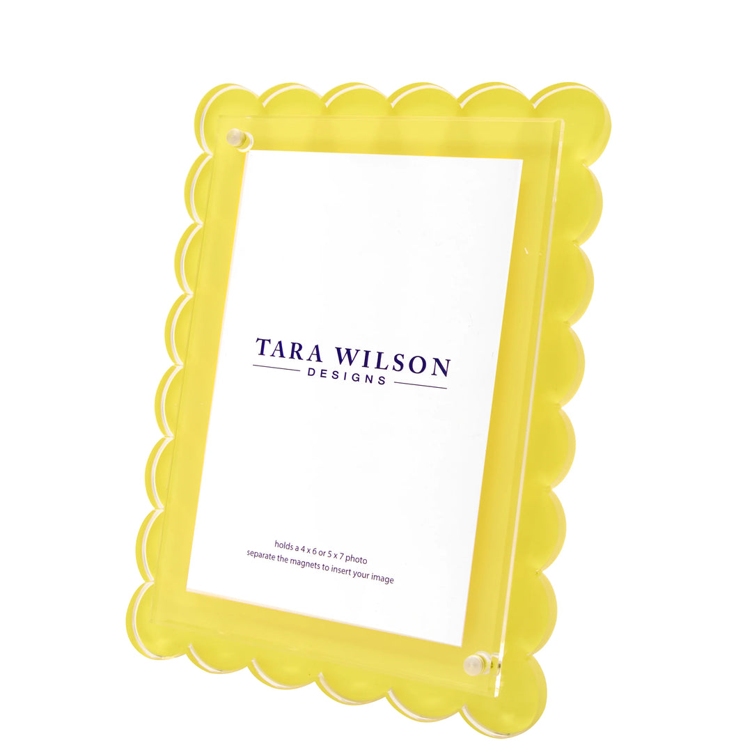 Scallop Lemon Yellow Lucite Picture Frame (5x7)