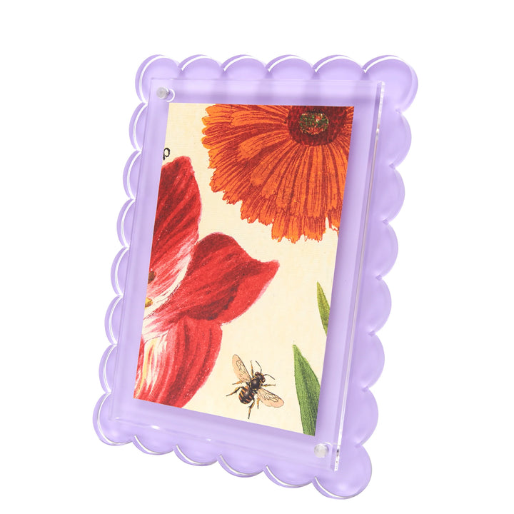 Scallop Lavender Lucite Picture Frame (5x7)