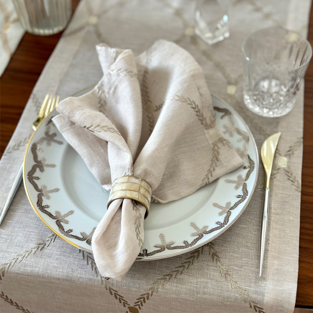 Regent Linen Metallic Table Runner 15x90 (Tan)