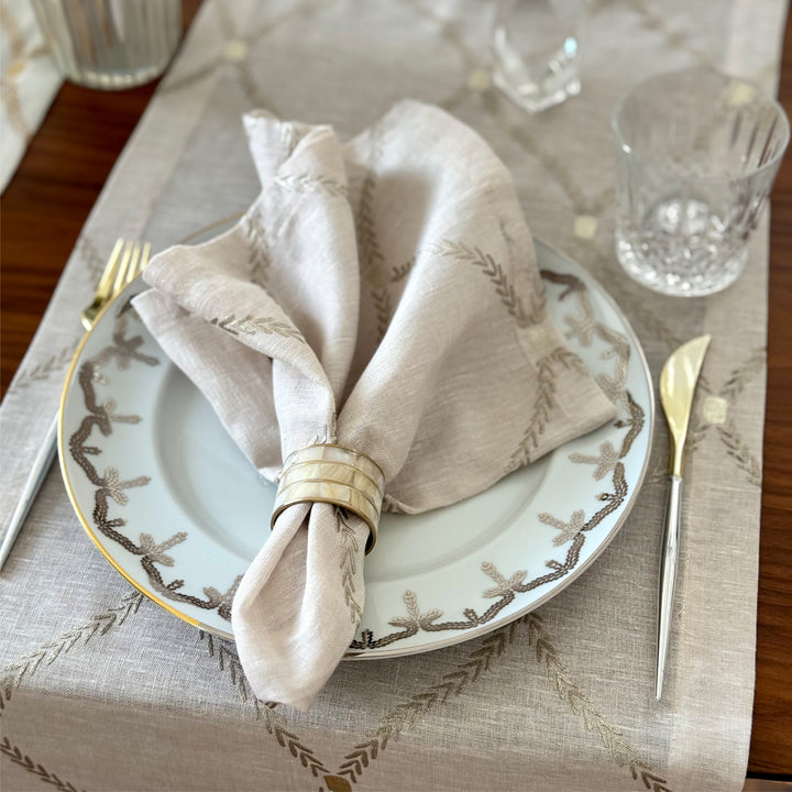 Regent Linen Metallic Table Runner 15x90 (Tan)