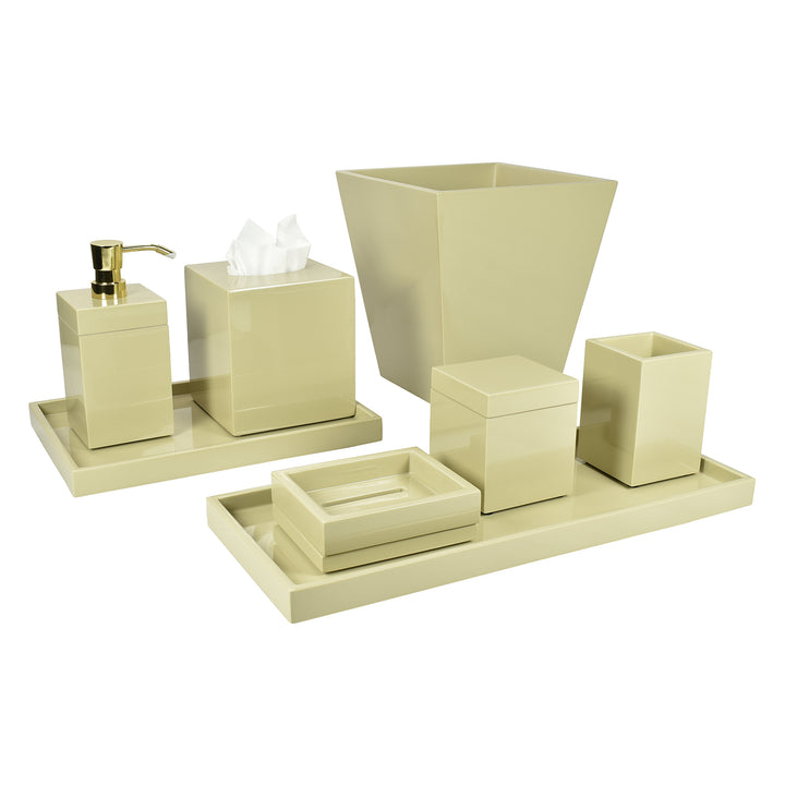 Taupe Inlay Lacquer Bathroom Accessories