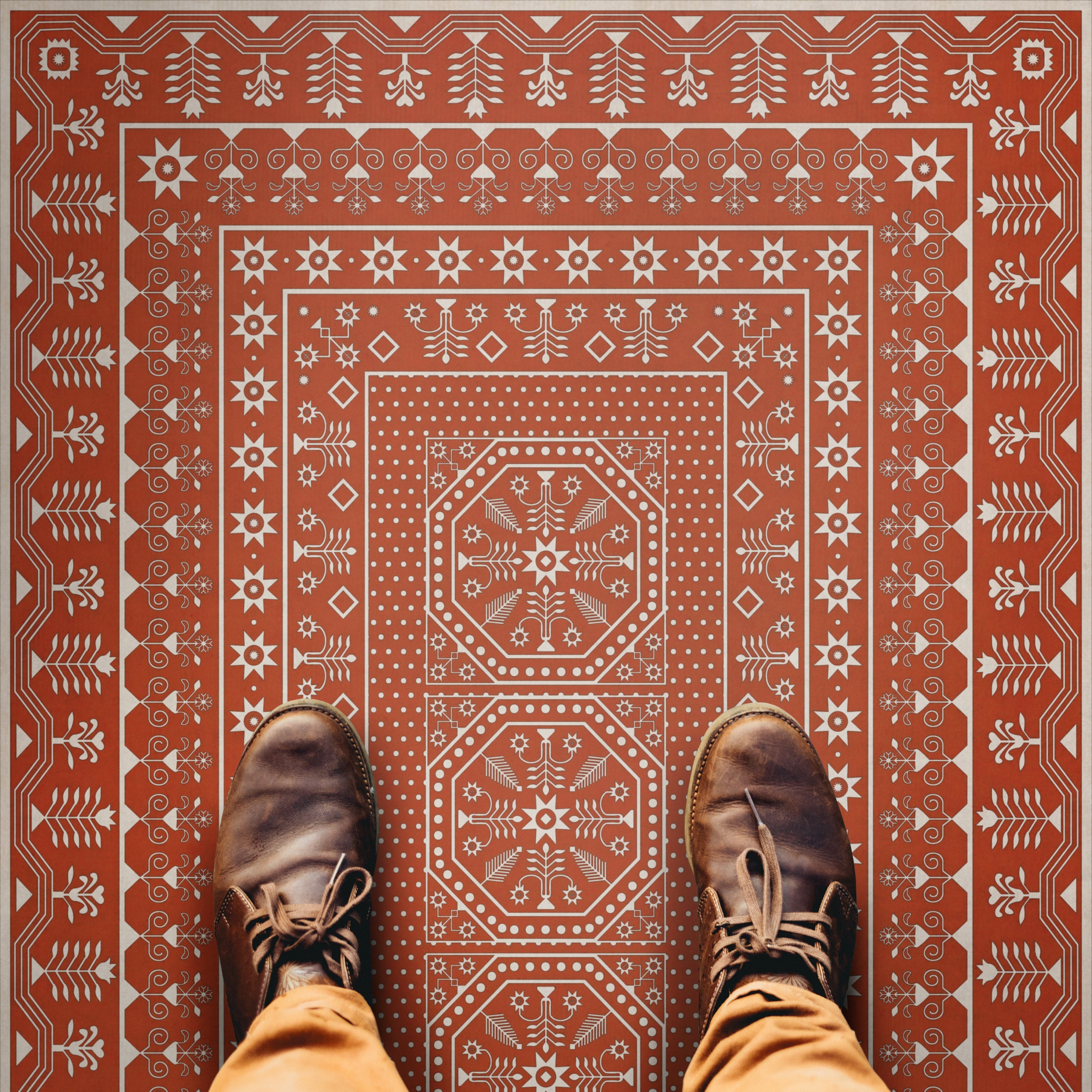 Vintage Vinyl Floorcloth Rug (American Folk Art Museum - Embroidery ...