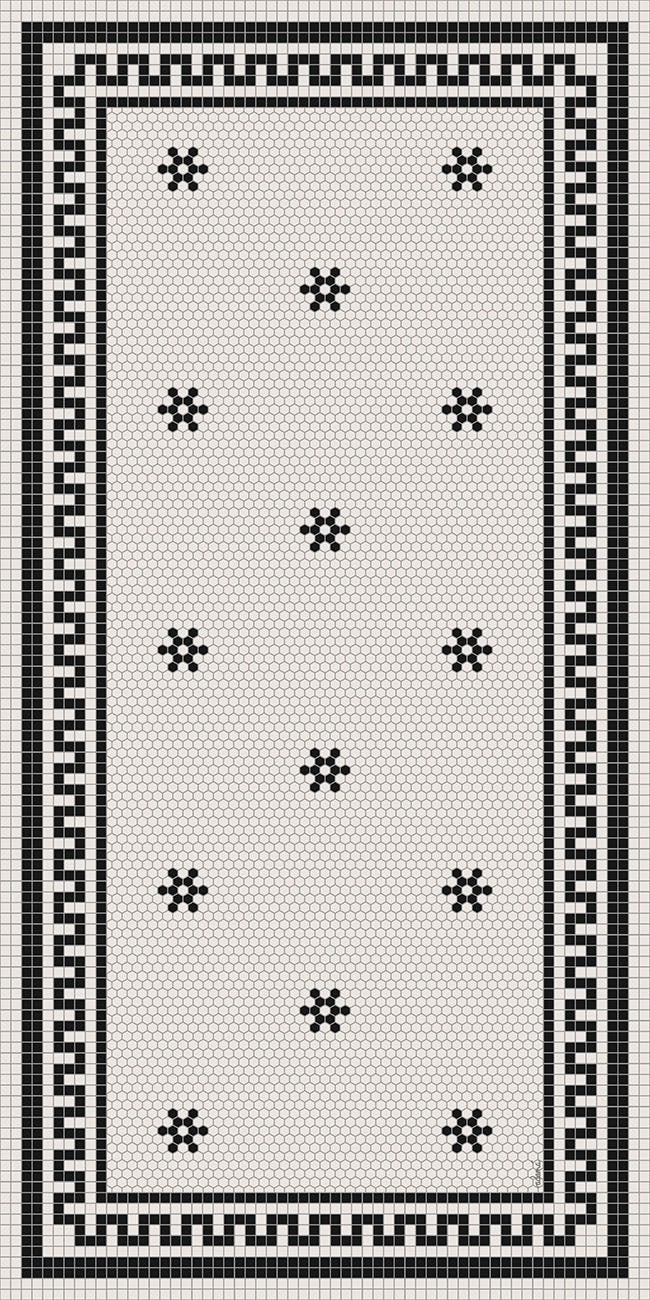 Adama Vinyl Cushioned Comfort Floor Mat (Tuxedo_B)