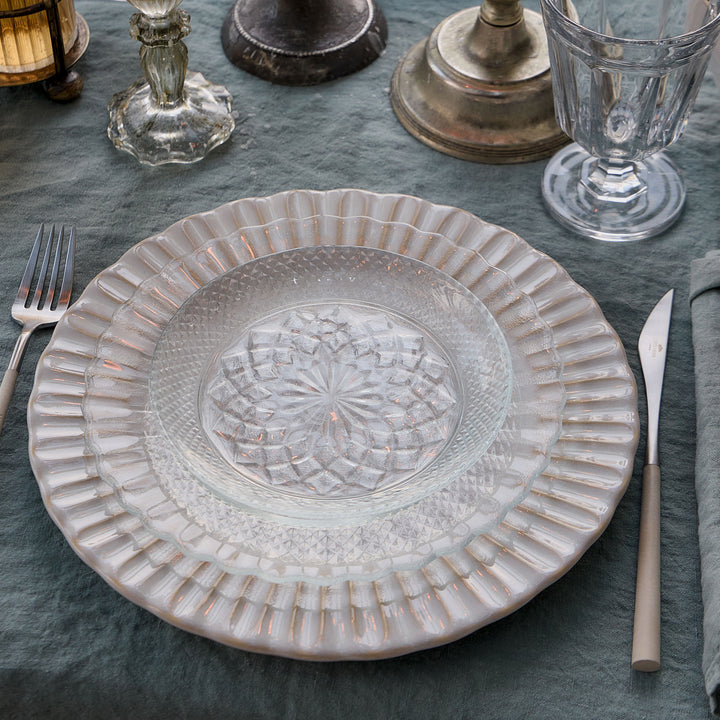 Costa Nova Cristal Glass Appetizer Plates Set/4