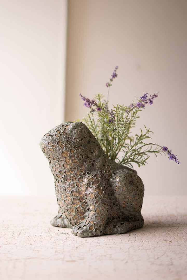 Terracotta Frog Planter with Rustic Glaze