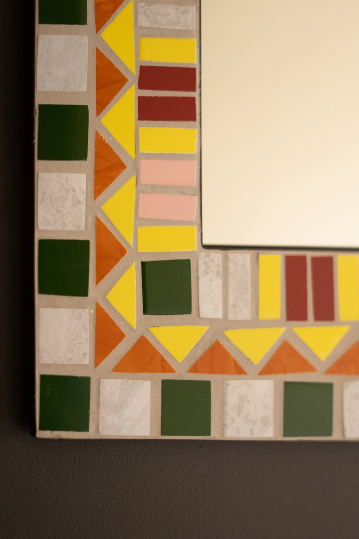 Rectangle Mosaic Tile Framed Mirror