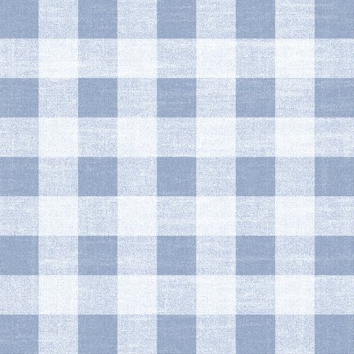 Adama Vinyl Floor Rug (Gingham Check Blue)