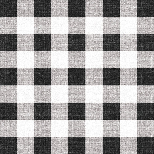 Adama Vinyl Floor Rug (Gingham Check Black)