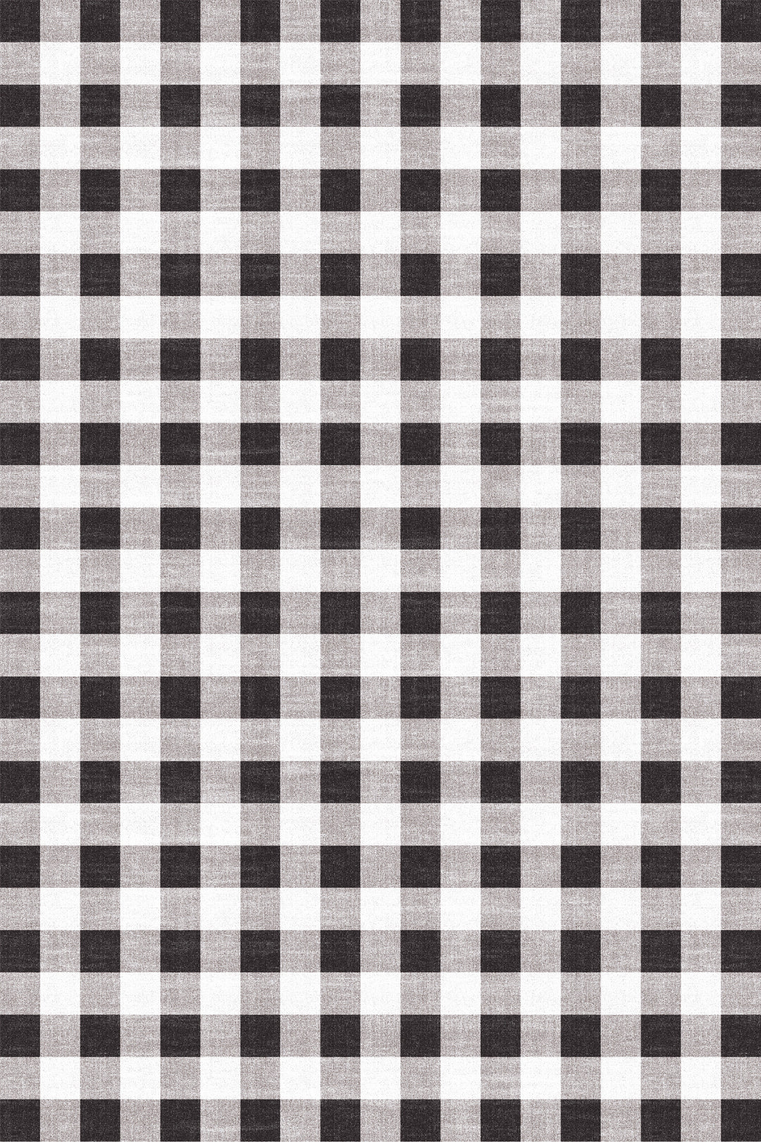 Adama Vinyl Floor Rug (Gingham Check Black)