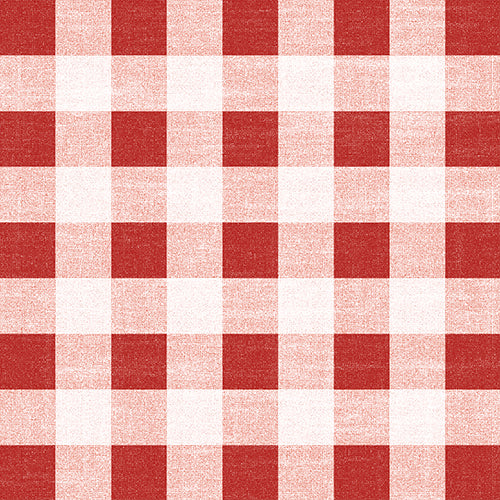 Adama Vinyl Floor Rug (Gingham Check Red)