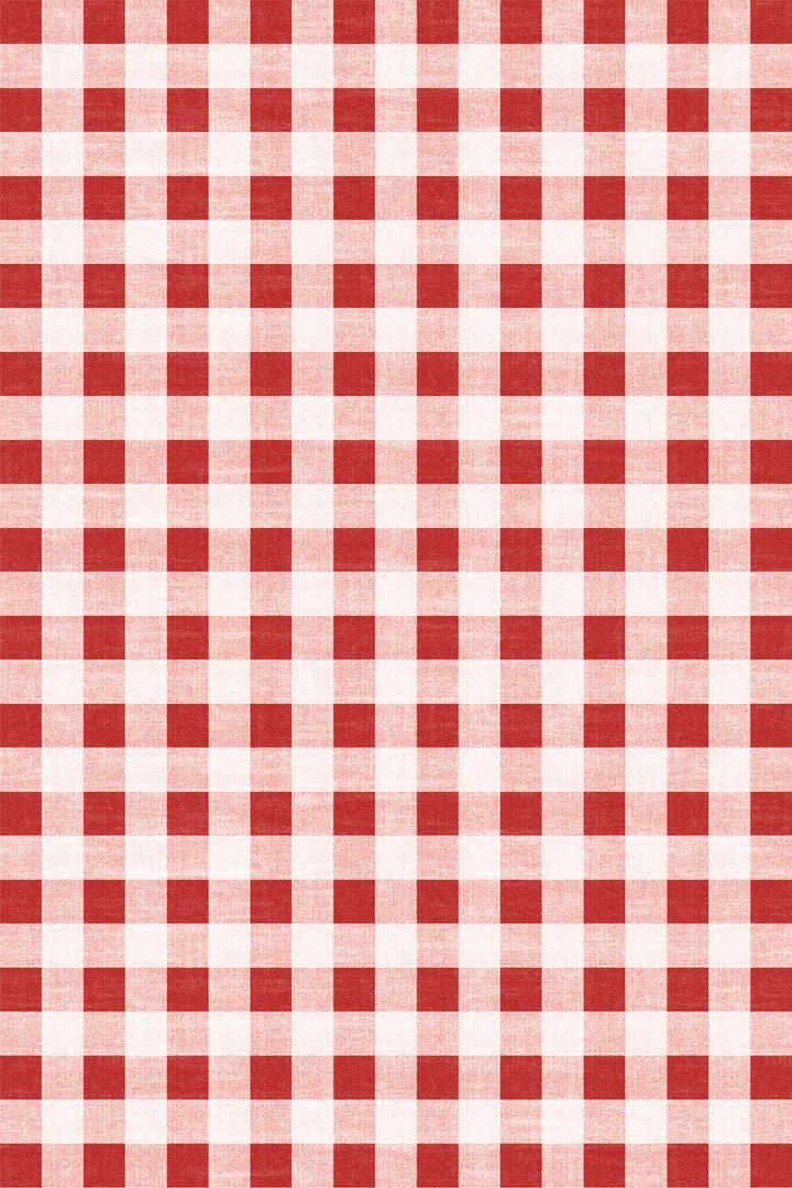 Adama Vinyl Floor Rug (Gingham Check Red)