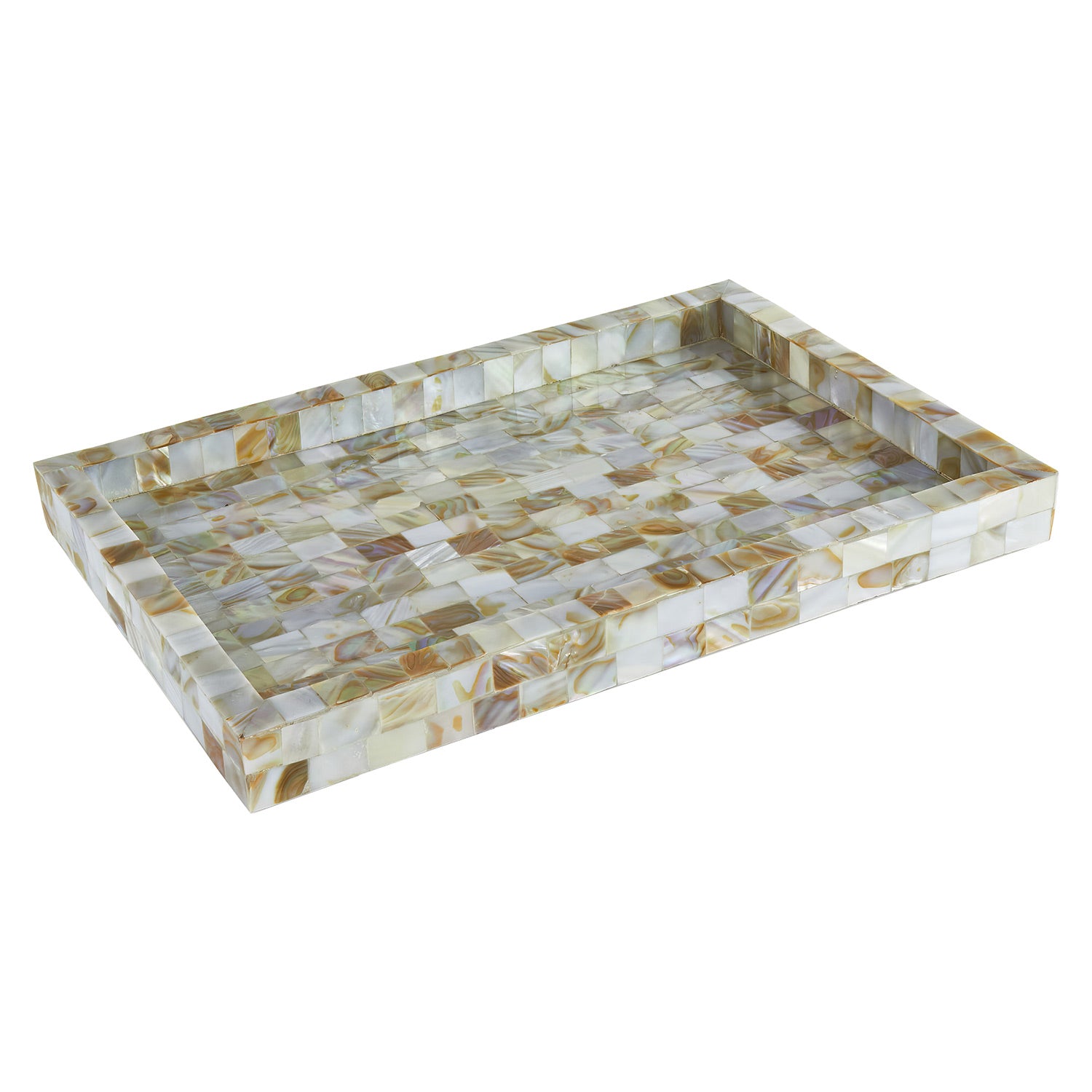 Tizo Design Solid White Mother of Pearl Decorative Tray