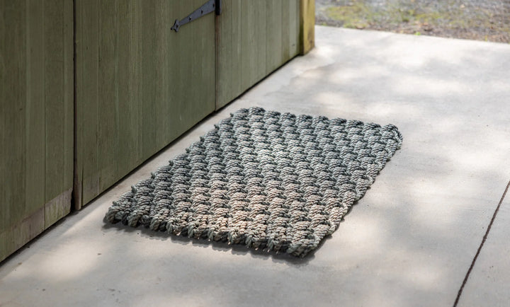 The Rope Co. Collection Handwoven Doormat (Sage + Mushroom + Blue Spruce)