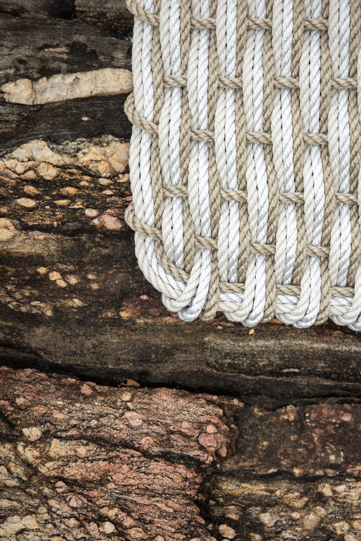 The Rope Co. Collection Handwoven Doormat (Sand + Fog Gray + Oyster)