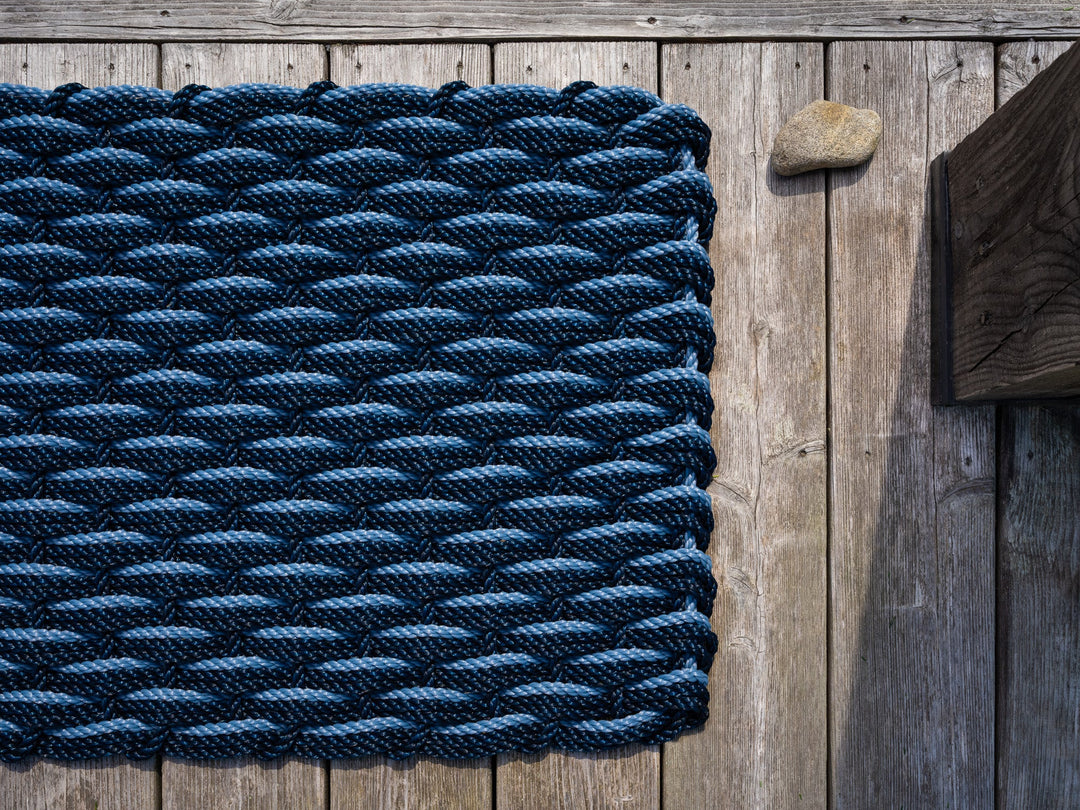 The Rope Co. Handwoven Doormat (Navy + Glacier Bay)