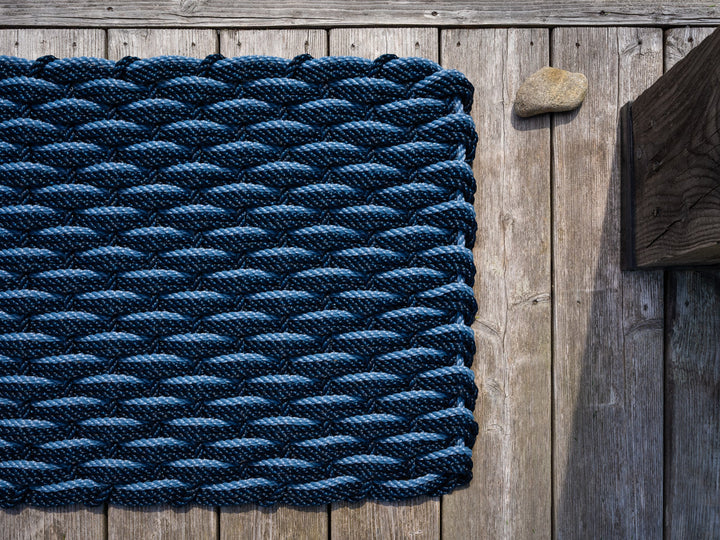 The Rope Co. Handwoven Doormat (Navy + Glacier Bay)