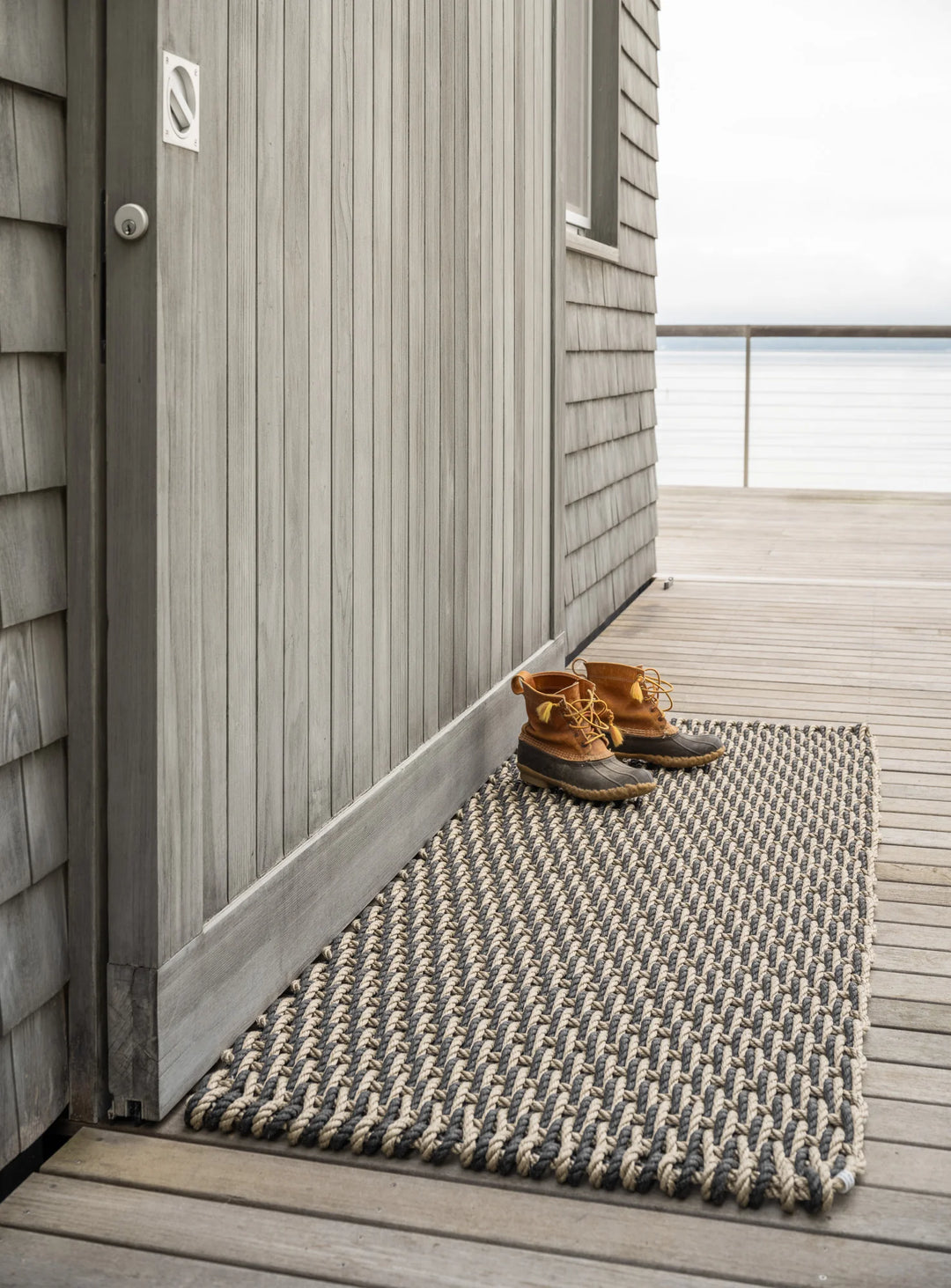 The Rope Co. Handwoven Doormat (Sand + Charcoal)