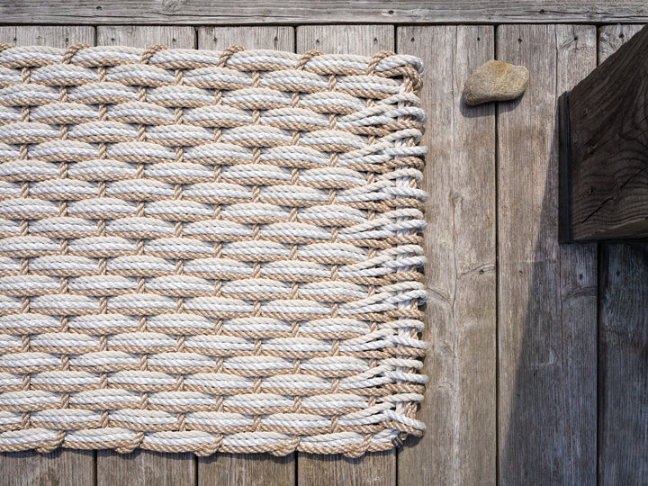 The Rope Co. Collection Handwoven Doormat (Sand + Fog Gray + Oyster)