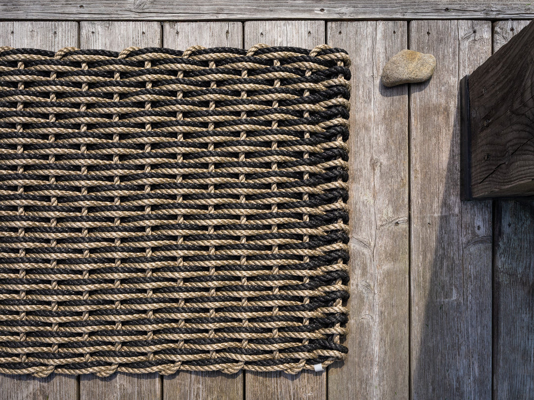 The Rope Co. Handwoven Doormat (Sand + Charcoal)