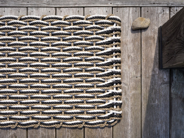 The Rope Co. Collection Handwoven Doormat (Sand + Charcoal + Pearl)