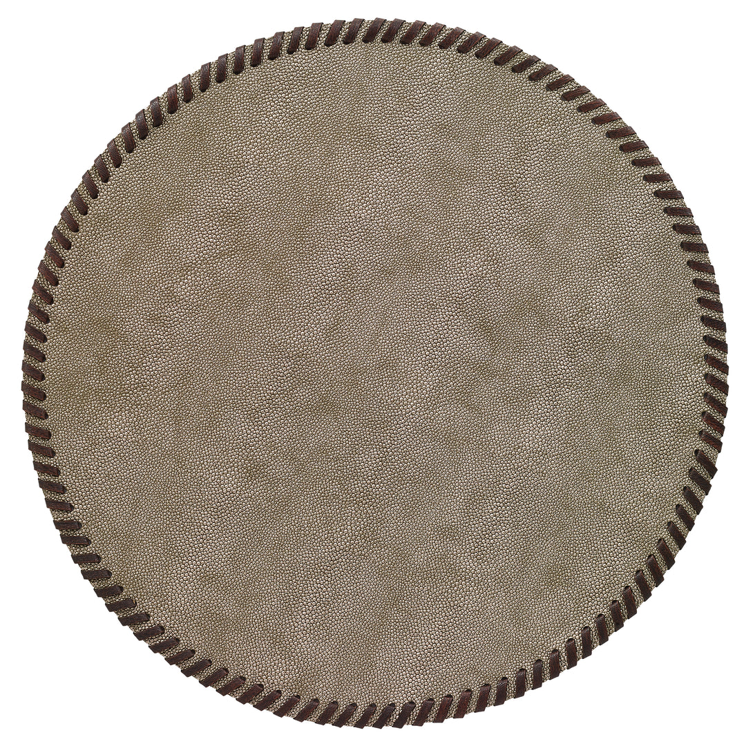 Bodrum Whipstitch Vinyl Round Placemats (Bronze/Brown) Set/4