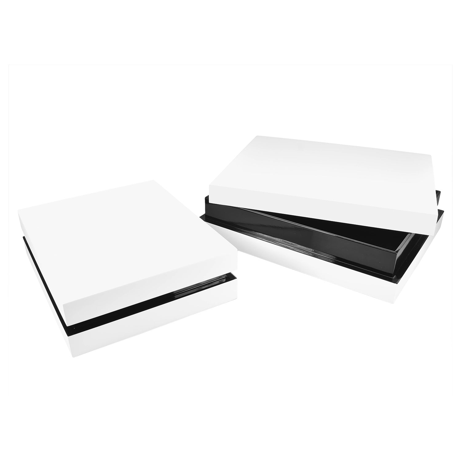 Lacquer White with 12" Black Lip Box