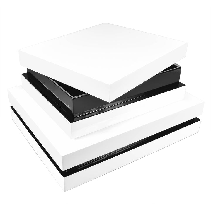 Lacquer White with 15" Black Lip Box